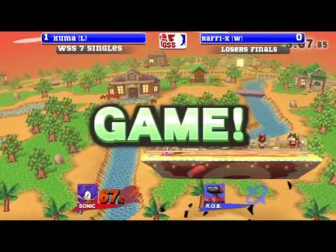 WSS 7 Singles - Raffi-X (W) (ROB) vs Kuma (L) (Sonic) - SSB4 GF - Smash 4 - Smash for Wii U
