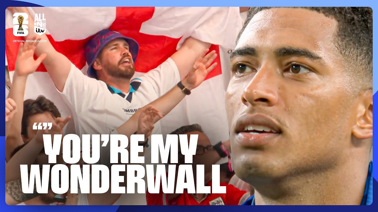 Jude Bellingham sings Wonderwall as England fans serenade team! | FIFA World Cup 2026 - YouTube