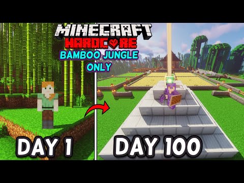 I Survived 100 days in BAMBOO JUNGLE ONLY biome in Minecraft Hardcore (Hindi)