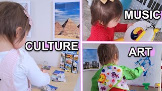 HOW TO INTRODUCE CULTURE, ART, AND MUSIC TO A TODDLER \\ Montessori At Home Playroom and Activities!