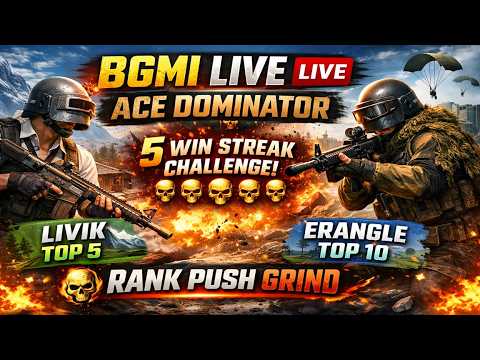 BGMI Live 🔥 Promotion Matches to Ace Dominator | 5 Streak Challenge 💪 Livik Top 5 / Erangle Top 10