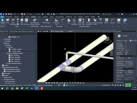 [ Part 4 ] Revit Plumbing. Section Views.... Route Cold Water Into BLDG....Cold Water Connections