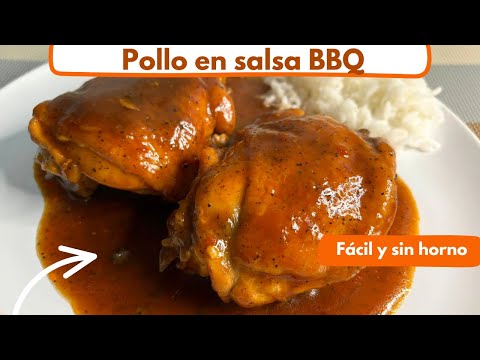 Pollo en salsa BBQ muy fácil y sin horno. Esta receta te encantará #pollo #bbq #recetasconpollo