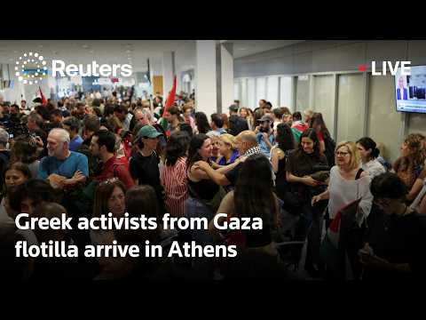 Video Thumbnail: LIVE: Greek activists from Global Sumud Flotilla arrive in Athens