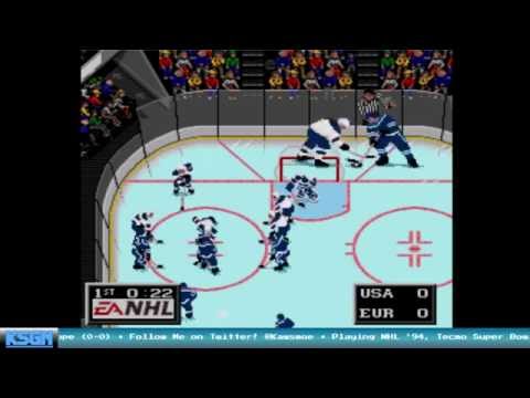 USA vs Europe - GROUP A -World Cup of Hockey - NHL '94 - Sega Genesis