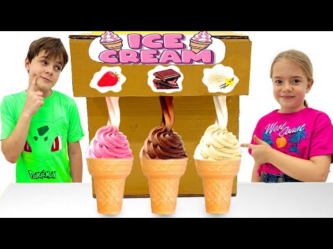 Anabella and Bogdan Show How to Make Healthy Foods | Ice Cream Machine Funny Stories for Children
