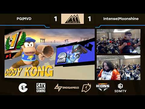 Flatiron 3 Singles Pools - Intense|Moonshine (Lucario) vs PG|MVD (Diddy Kong)