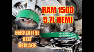 Remove and Replace Serpentine Belt 5.7L RAM 1500 2010-2020 - EASY!