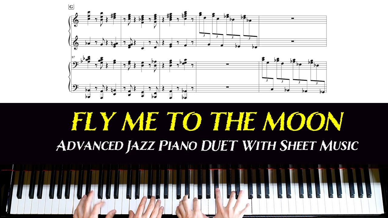 Fly Me to the Moon - Advanced jazz piano duet arrangement with sheet music
