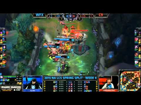 WFX Tower Dive First Blood - WFX vs C9 Game 1 (NA LCS Spring 2015)