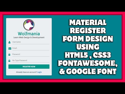 Responsive Material Register Form Design Using HTML5 CSS3 | Material Registration Form