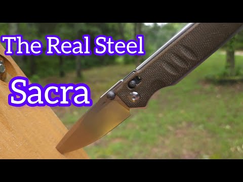 Review of the Real Steel Sacra... an integral steel frame knife with micarta or G-10 scales.