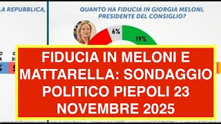 FIDUCIA IN MELONI E MATTARELLA: SONDAGGIO POLITICO PIEPOLI 23 NOVEMBRE 2025