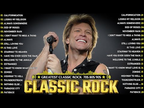 ACDC, Queen, Bon Jovi, Scorpions, Aerosmith, Nirvana,U2, Guns N Roses🔥Classic Rock Songs 70s 80s 90