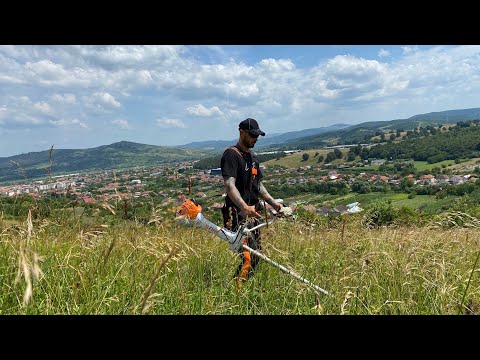 Mowing big grass with the new Stihl Fs 511-C with Stihl Cf3-pro trimmer line.(Motocoasa Stihl.)