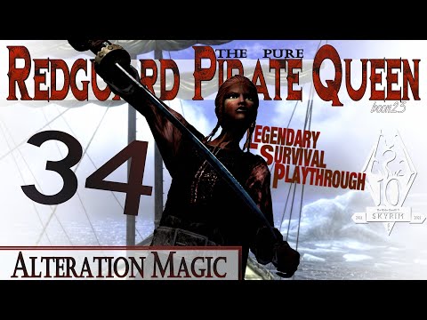 Pure Redguard Pirate Queen Build (34) - ALTERATION MAGIC - Skyrim AE Legendary Survival