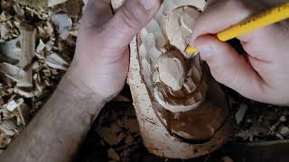 Mom and Daughter in wood