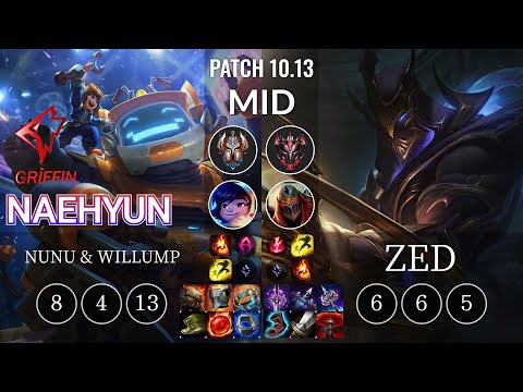 GRF Naehyun Nunu & Willump vs Zed Mid - KR Patch 10.13