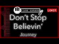 Don't Stop Believin' (LOWER -3) - Journey - Piano Karaoke Instrumental