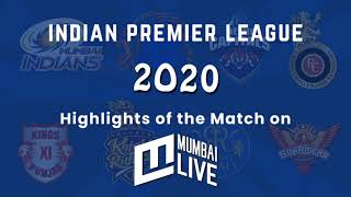 IPL 2020 : KKR VS MI Matches Highlights