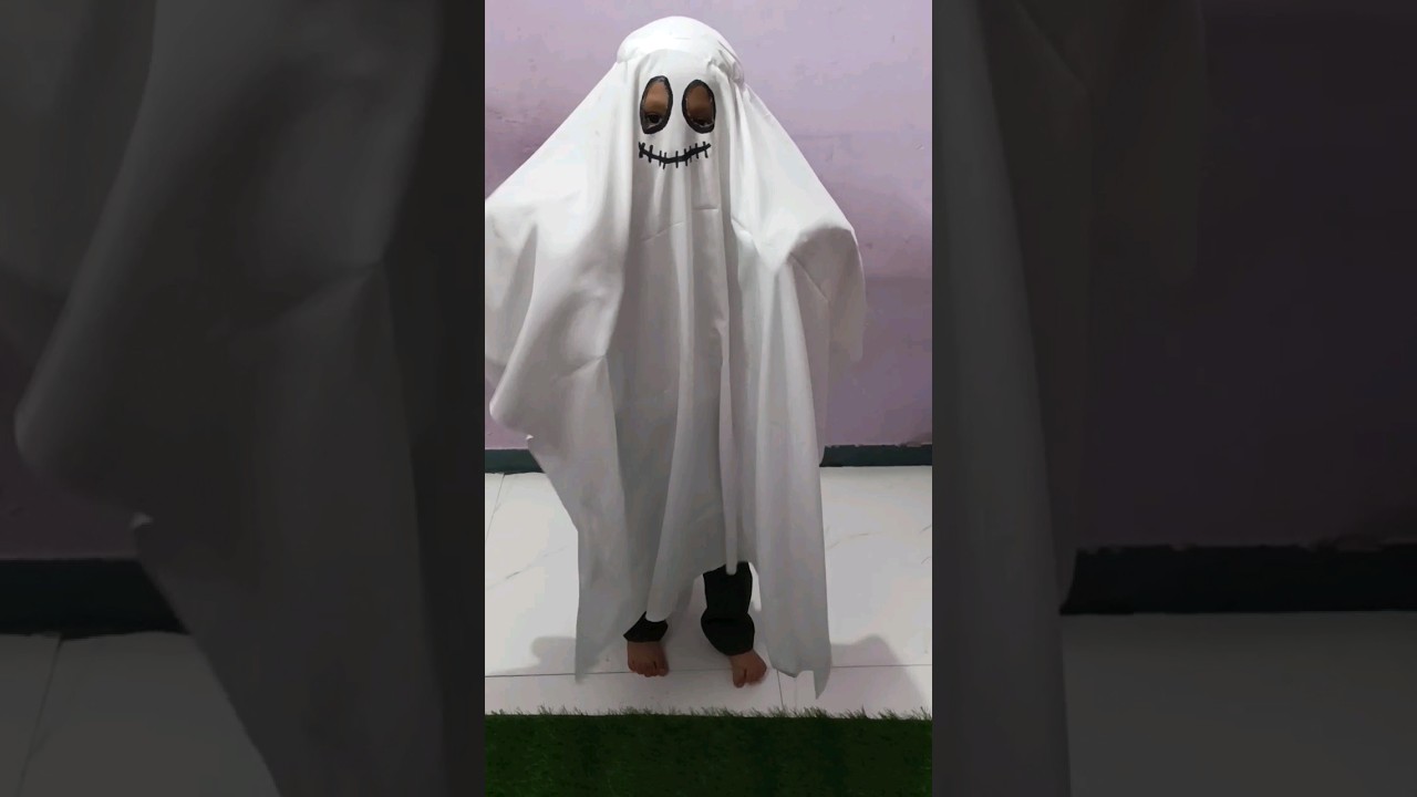 DIY last minute ghost👻 contume for kids|| Halloween party ||#shorts #viral #trending #halloween#diy