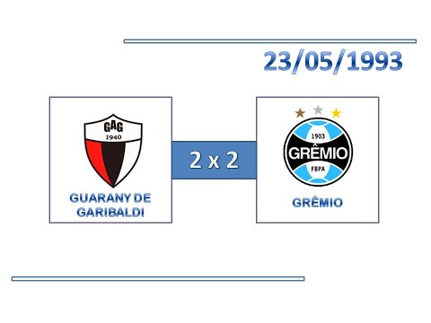 GOLS: Guarany de Garibaldi 2 x 2 Grêmio - 23/05/1993 - Campeonato Gaúcho