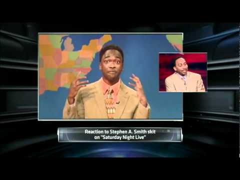 Stephen A. Smith reacts to Jay Pharoah's SNL Impression