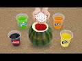 Experiment Coca Cola Sprite Fanta Vs Watermelon Vs Mentos
