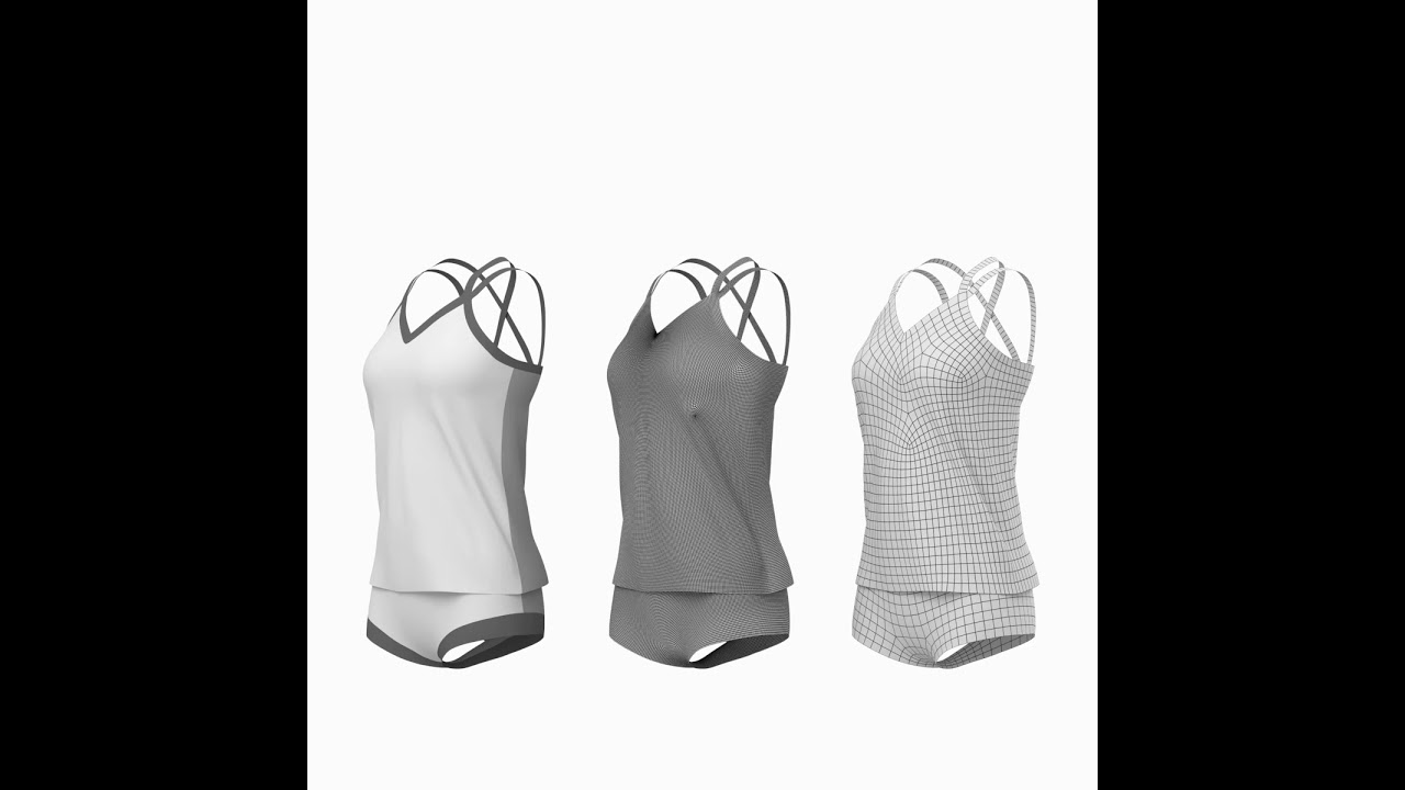 Kit de dise&ntilde;o de malla base para mujer Sportswear 07 Modelo 3D