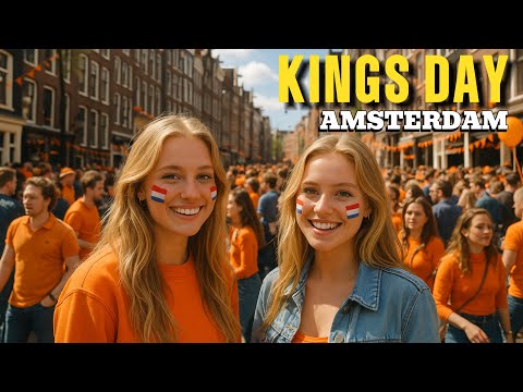 Kings Day in Amsterdam 2025 Walking Tour 4K Netherlands Koningsdag