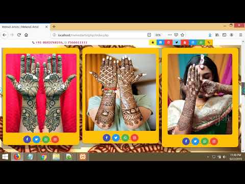 Mehndi Artist Web Project | HTML CSS Bootsrap Javascript PHP Mysql