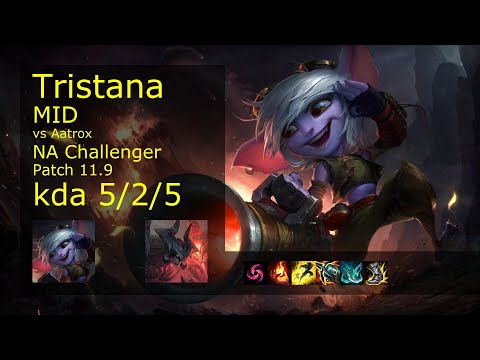 Tristana vs Aatrox Mid - NA Challenger 5/2/5 Patch 11.9 Gameplay