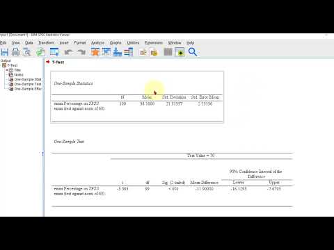 One way t test in SPSS