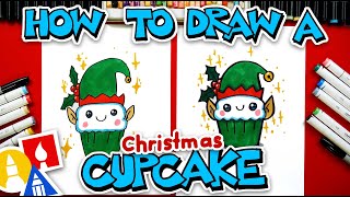 How To Draw A Christmas Elf Cupcake
