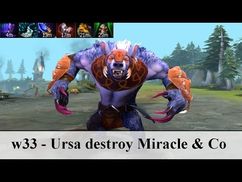 w33 - Ursa destroy Miracle & Co mid | Dota 2 mmr ranked game