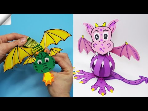 DIY 3D paper DRAGON Moving paper toys