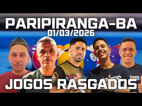 AO VIVO: SINUCA | JOGOS RASGADO EM PARIPIRANGA-BA 01/03/2026