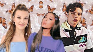 Millie Bobby Brown and Louis Partridge singing Ariana Grande songs for 45 seconds