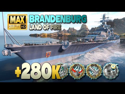 Schlachtschiff Brandenburg: 281k auf der Karte Land of Fire - World of Warships