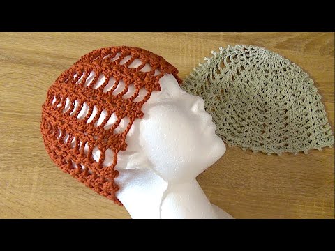 Mesh hat Crochet cap step by step