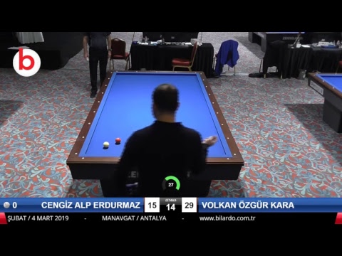 CENGİZ ALP ERDURMAZ & VOLKAN ÖZGÜR KARA Bilardo Maçı - 2019 TÜRKİYE KUPASI 1. ETAP ERKEKLER-3.TUR