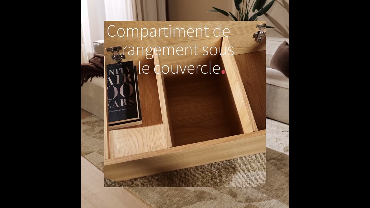 Table d'appoint 88x46 cm Jax chêne blanc