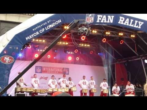 Niner Noise San Francisco 49ers Drum-line @ NFL Fan Rally Trafalgar Square, London (2) 26.10.13