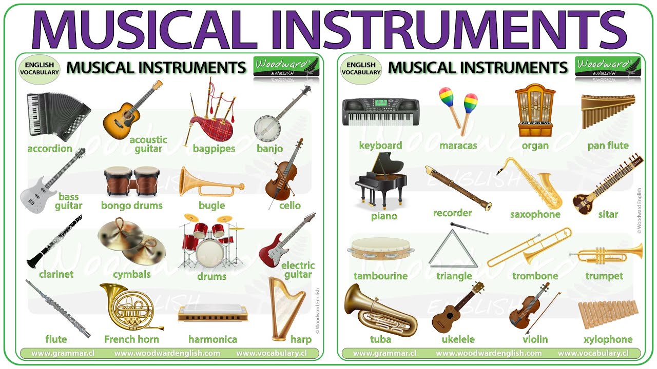 Putar video Musical Instruments Vocabulary - Names of musical instruments in English sekarang Musical Instruments Vocabulary - Names of musical instruments in English