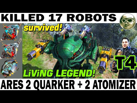 ARES 2 QUARKER 2 ATOMIZER MK2 & 2 OVERDRIVE 6 LVL + LAST STAND  WAR ROBOTS ADRIAN T4 + 80 % DAMAGE