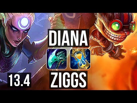DIANA vs ZIGGS (MID) | 2.6M mastery, 8/1/6, 2100+ games | EUW Master | 13.4