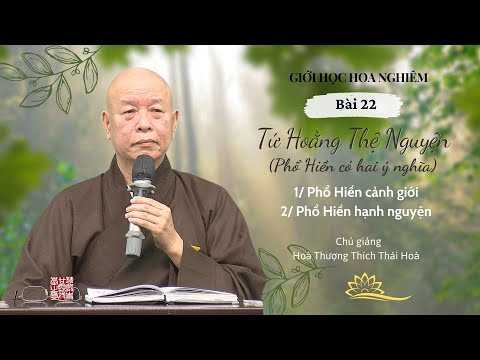 GIỚI HỌC HOA NGHIÊM: BÀI 22 - TỨ HOẰNG THỆ NGUYỆN - HOÀ THƯỢNG THÍCH THÁI HOÀ GIẢNG.