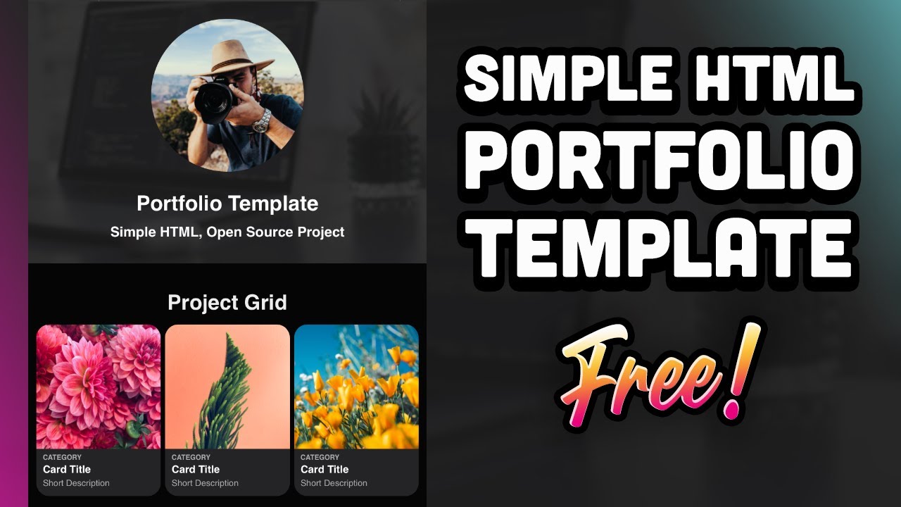 Simple HTML Portfolio Template | Introduction & Tutorial | Open Source HTML Page