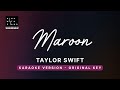 Maroon - Taylor Swift (Original Key Karaoke) - Piano Instrumental Cover with Lyrics and Tutorial