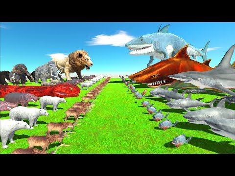 King Of The Jungle VS King Of Water - Who Is Stronger? Animal Revolt Battle Simulator